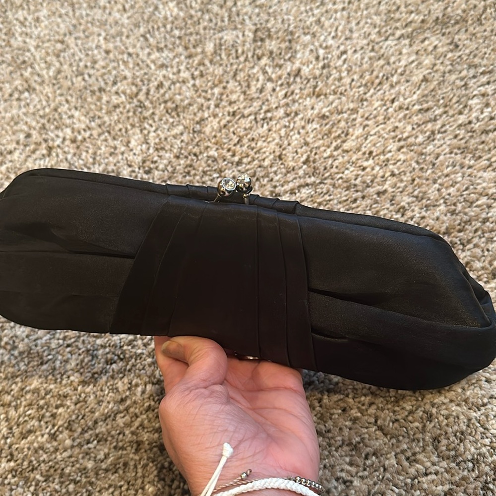 white house black market satin clutch